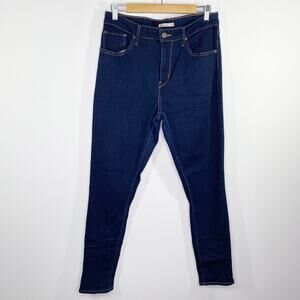 Levi's 711 High Rise Cast Shadows Dark Wash Blue Skinny Jeans Women's Size 32x32